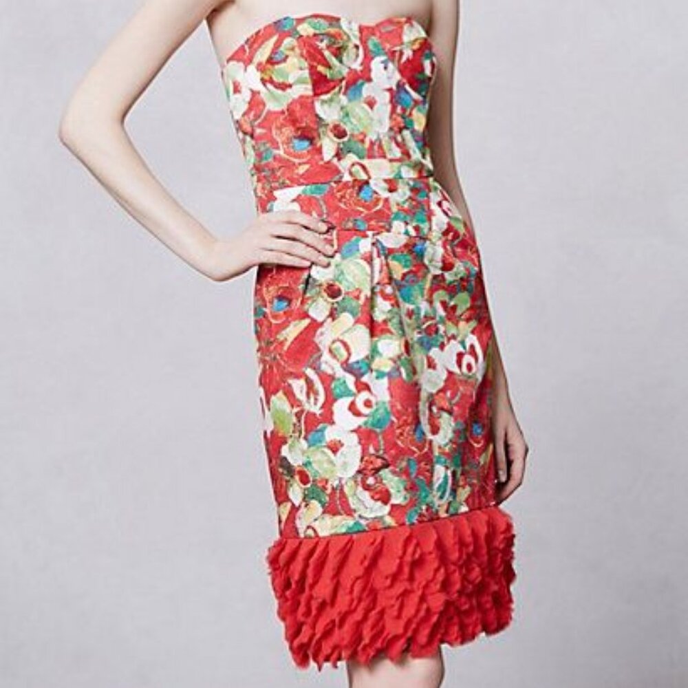 Like new Peter Som for Anthropologie bustier top cocktail dress.